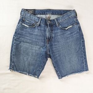 Abercrombie and Fitch Distressed Raw Hem Midi Shorts Jorts